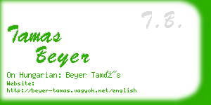 tamas beyer business card